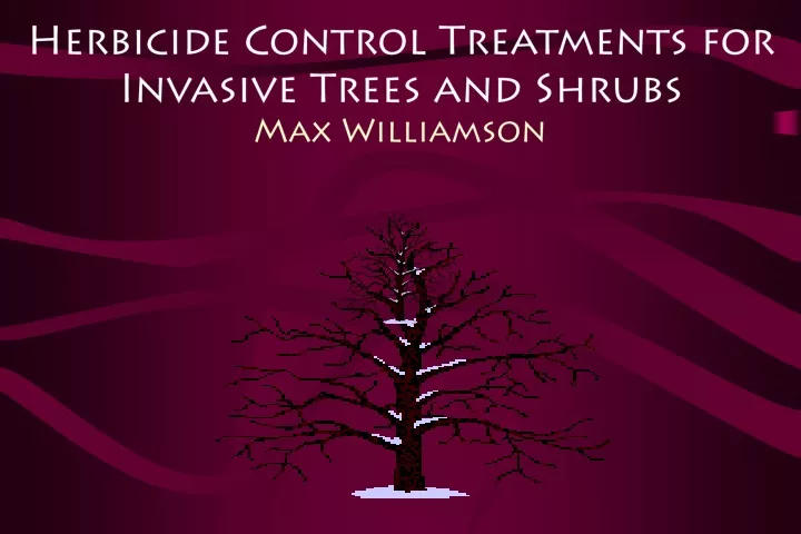 herbicide control treatments for invasive trees and shrubs max williamson