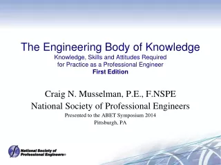 Craig N. Musselman, P.E., F.NSPE National Society of Professional Engineers