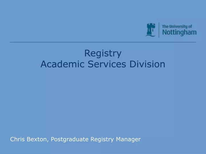 registry academic services division