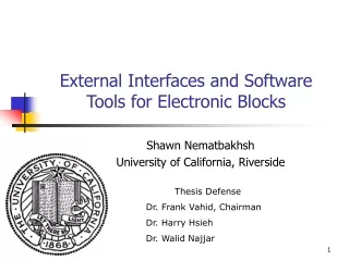 External Interfaces and Software Tools for Electronic Blocks