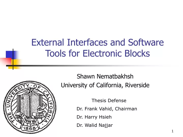 external interfaces and software tools for electronic blocks