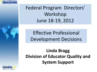 Federal Program  Directors’ Workshop June 18-19, 2012