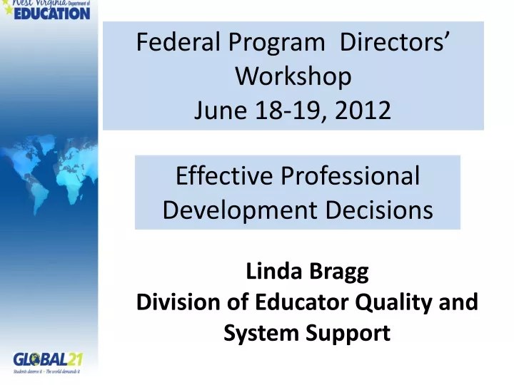 federal program directors workshop june 18 19 2012