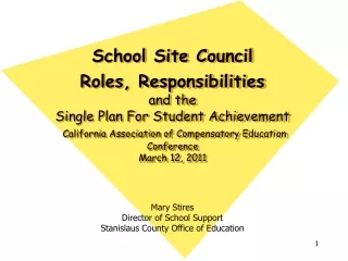 Mary Stires Director of School Support Stanislaus County Office of Education