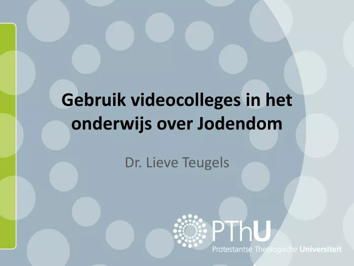 gebruik videocolleges in het onderwijs over jodendom