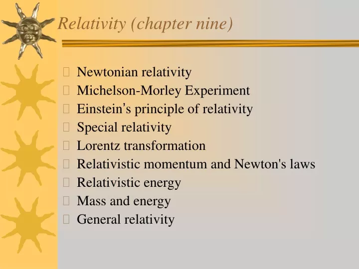 relativity chapter nine