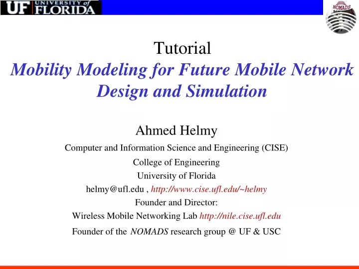 tutorial mobility modeling for future mobile network design and simulation