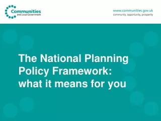 The National Planning Policy Framework: what it means for you