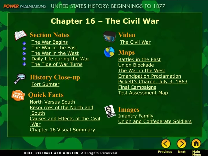 chapter 16 the civil war