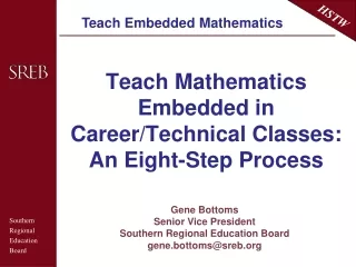 Teach Mathematics Embedded in Career/Technical Classes: An Eight-Step Process