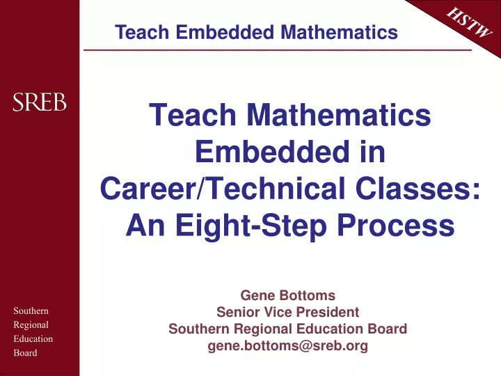 teach mathematics embedded in career technical classes an eight step process