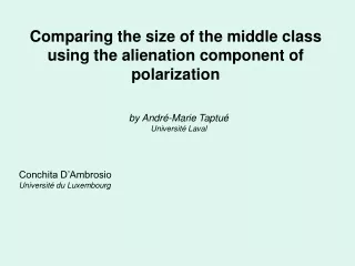 Comparing the size of the middle class using the alienation component of polarization