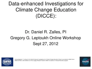 Data-enhanced Investigations for Climate Change Education (DICCE):
