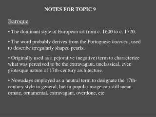 NOTES FOR TOPIC 9