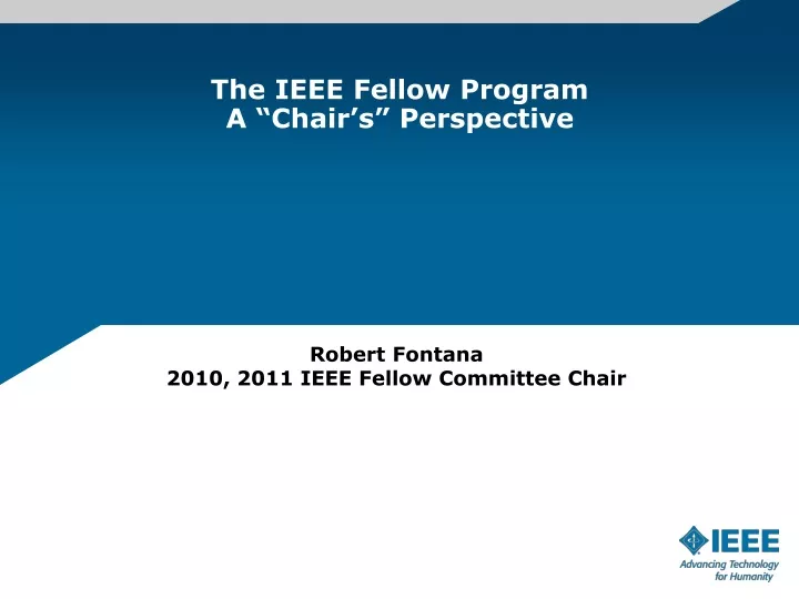 the ieee fellow program a chair s perspective