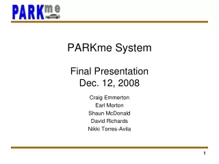 Final Presentation Dec. 12, 2008