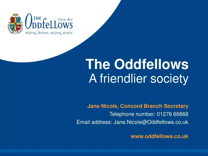 the oddfellows a friendlier society