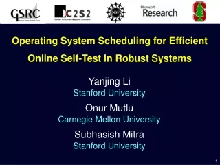 Operating System Scheduling for Efficient Online Self-Test in Robust Systems