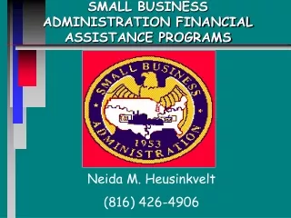 SMALL BUSINESS ADMINISTRATION FINANCIAL ASSISTANCE PROGRAMS