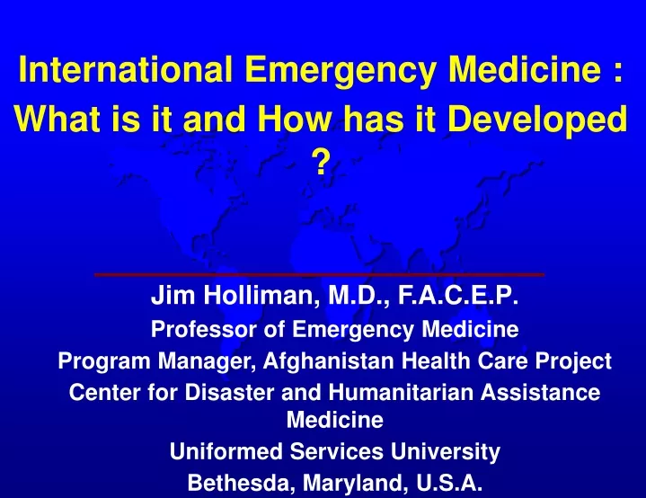 international emergency medicine what