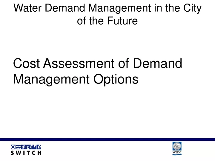 water demand management in the city of the future