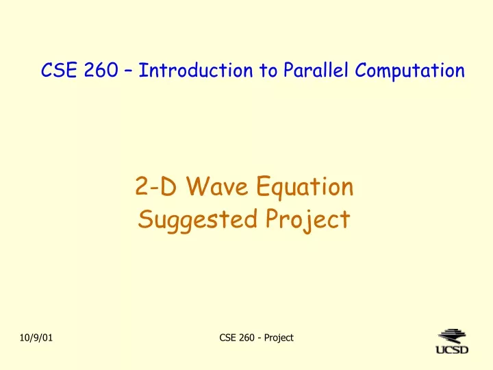 2 d wave equation suggested project