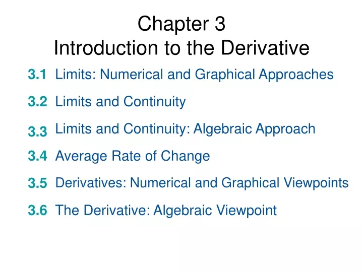 chapter 3 introduction to the derivative