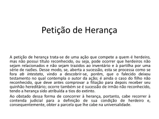 Petição de Herança