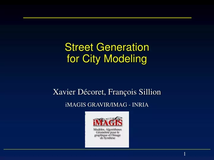 street generation for city modeling