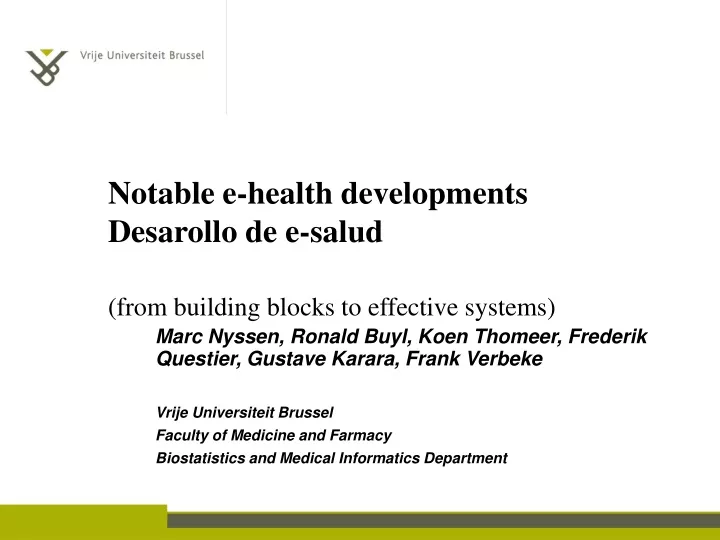 notable e health developments desarollo