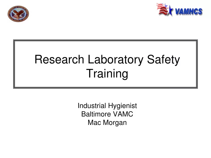 research laboratory safety training