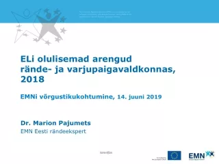 Dr. Marion Pajumets EMN  Eesti rändeekspert