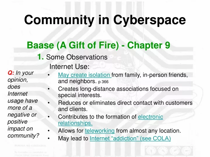 community in cyberspace