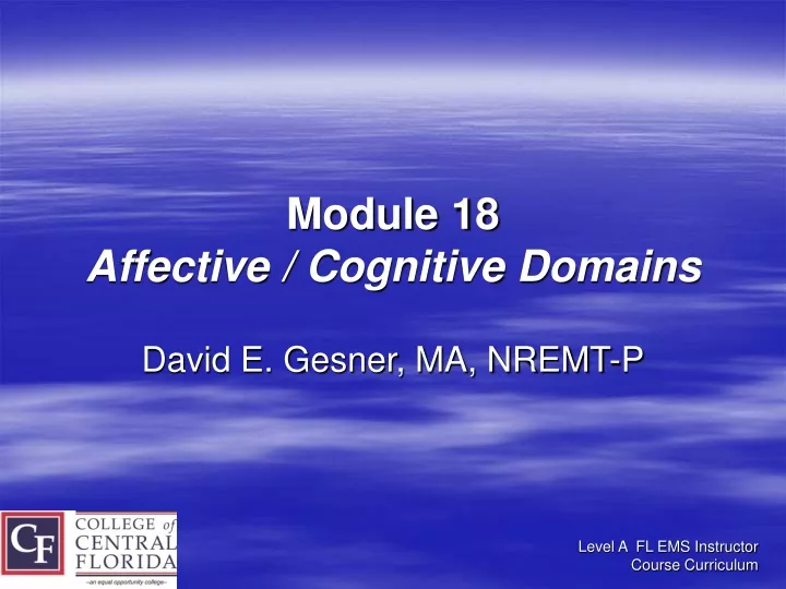 module 18 affective cognitive domains
