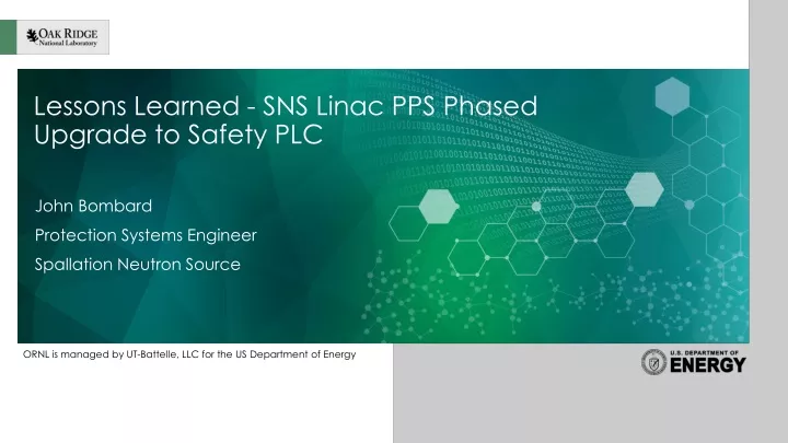 lessons learned sns linac pps phased upgrade to safety plc