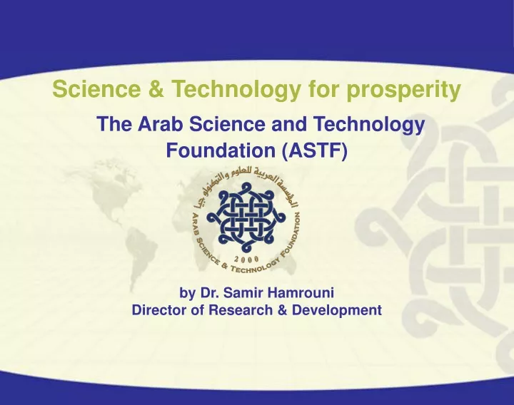 science technology for prosperity the arab