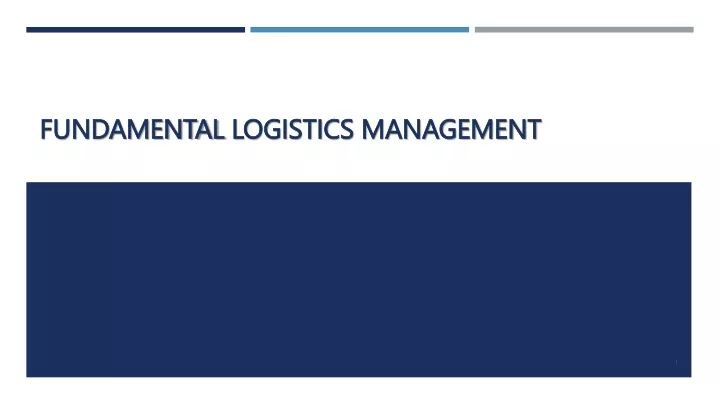 fundamental logistics management