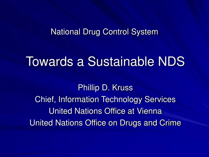 national drug control system