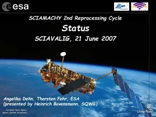 SCIAMACHY 2nd Reprocessing Cycle Status  SCIAVALIG, 21 June 2007
