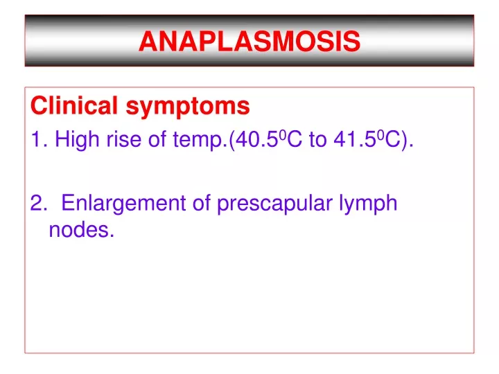 anaplasmosis