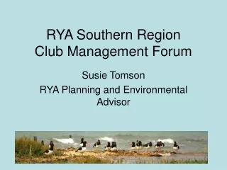 RYA Southern Region  Club Management Forum
