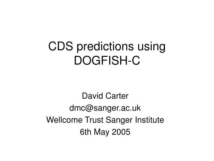 cds predictions using dogfish c