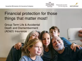 Financial protection for those things that matter most!