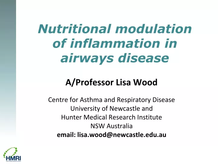 a professor lisa wood centre for asthma