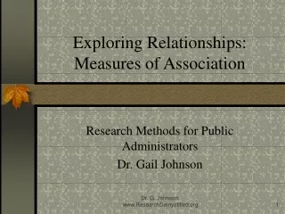 Exploring Relationships: Measures of Association