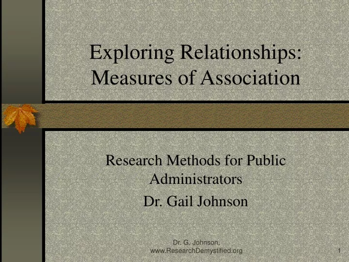 exploring relationships measures of association