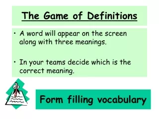 The Game of Definitions