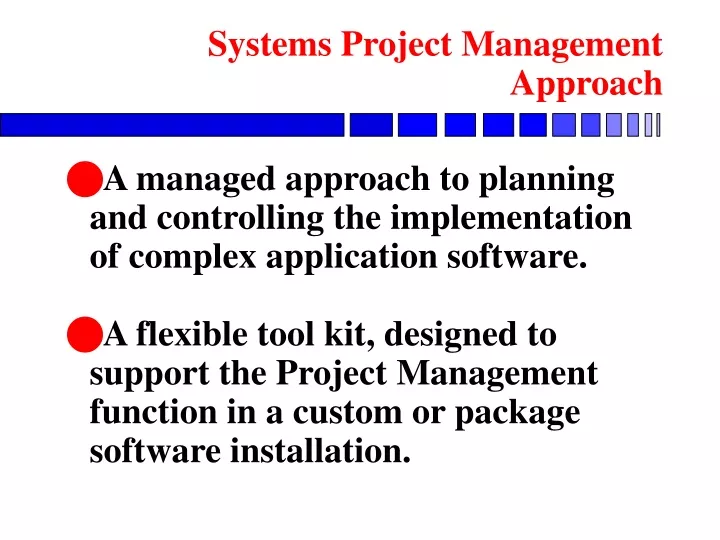 systems project management approach