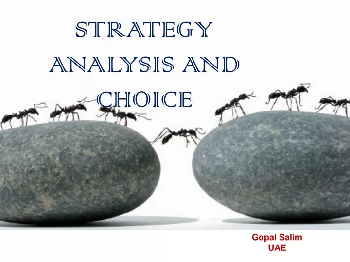 strategy analysis and choice