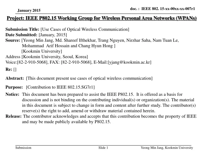 project ieee p802 15 working group for wireless